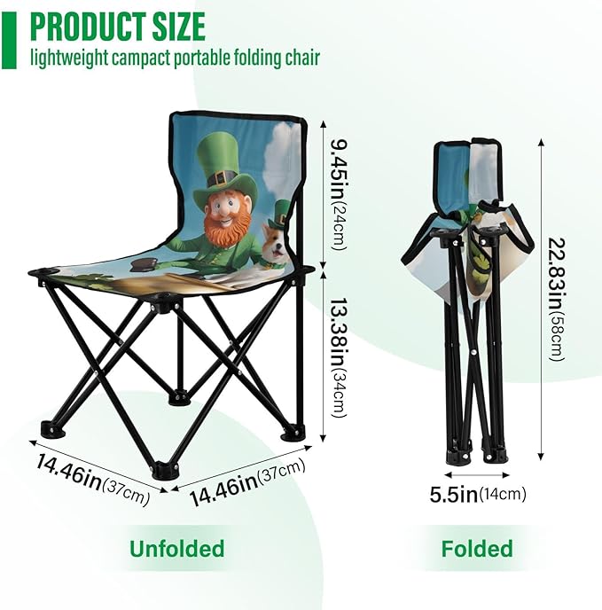 1 (1) Portable Camping Chairs Folding Chair - Durable Oxford Fabric Lightweight Iron Frame Easy Fold Design - Ideal for Outdoor Activities Camping Fishing and Travel