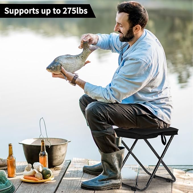 2 Pack Camping Stool 13 Inch Portable Folding Stool for Adults Lightweight Small Foldable Stools for Fishing Hiking Outdoor Gardening