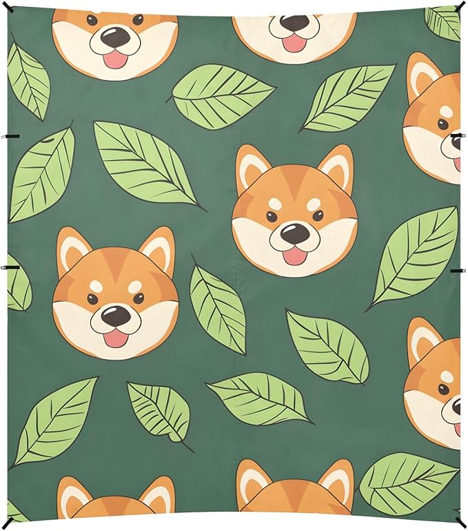 Cute Dogs Camping Sun Shelter Beach Tent Portable Beach Sun Shade Outdoor Canopy for Camping Trips Fishing Picnic