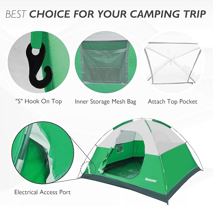 Camping Tent Waterproof 2/3/4 Person Tents for Camping Lightweight Easy Set Up Outdoor Hiking Tent Backpacking Tent with Carry Bag Backpack Tent Suit for Family Beach Hiking Travel