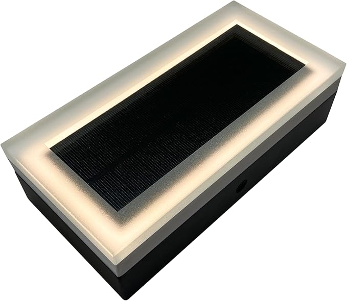 LUMENGY Solar Paver Light 4×8 inch (3.93x7.87) Stainless Steel with Tempered Glass 2700K Warm White Glare-Free Lighting for Driveways Walkways and Patios IP67 Waterproof Drive-Over Rated