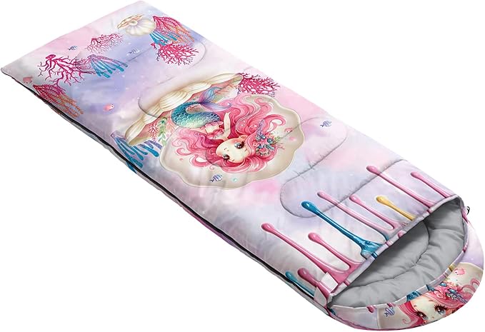 HOSIMA Dear Hunting Pattern Cold Weather Sleeping Bags for Kids AdultsBlack Light Weight Waterproof Sleeping Bags for Outdoors Hiking.