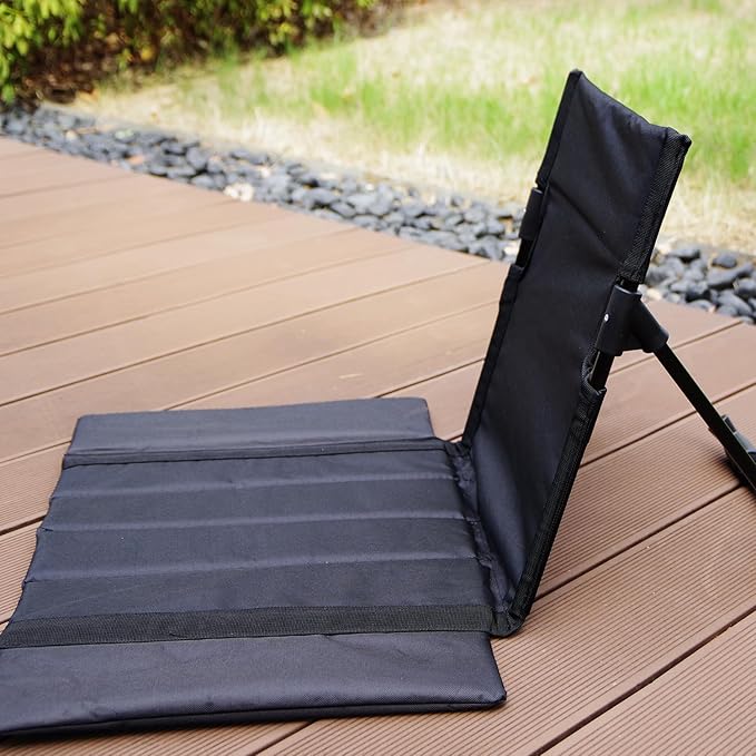 Extra large folding camping backrest with cup holderLightweight portable outdoor large chair for beach park lawn and travelAluminum frame comfortable &amp durable lazy backrest (Carbon Black)