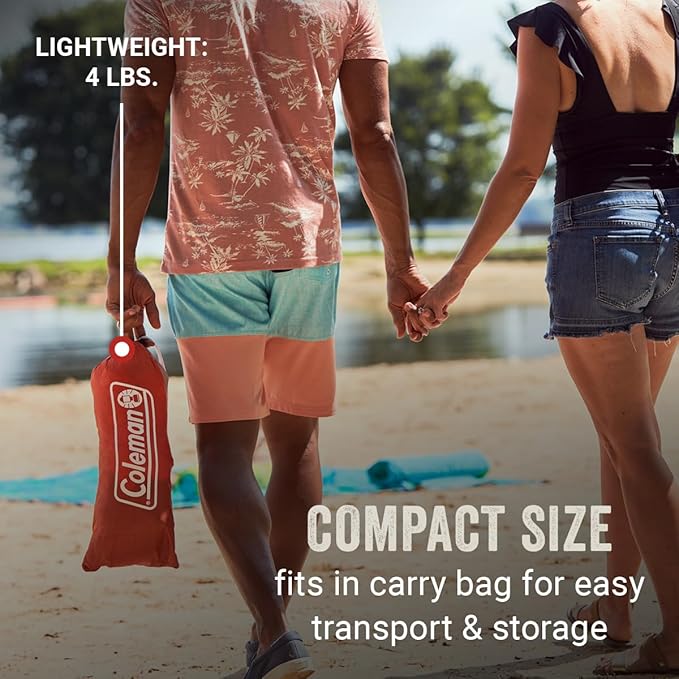 Coleman Skyshade Large Portable Sun Shelter Easy Setup with Pre-Attached Poles Canopy Provides Cover from Sand &amp Sun Great for Beach Park Tailgating Camping Backyard &amp More