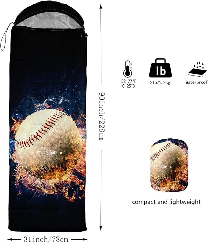 QOOMO Camping Sleeping Bags3 Season Warm &amp Cool WeatherLightweightWaterproof Sleeping Bags for Adults &amp KidsTravelingand OutdoorsCamping Gear Equipment