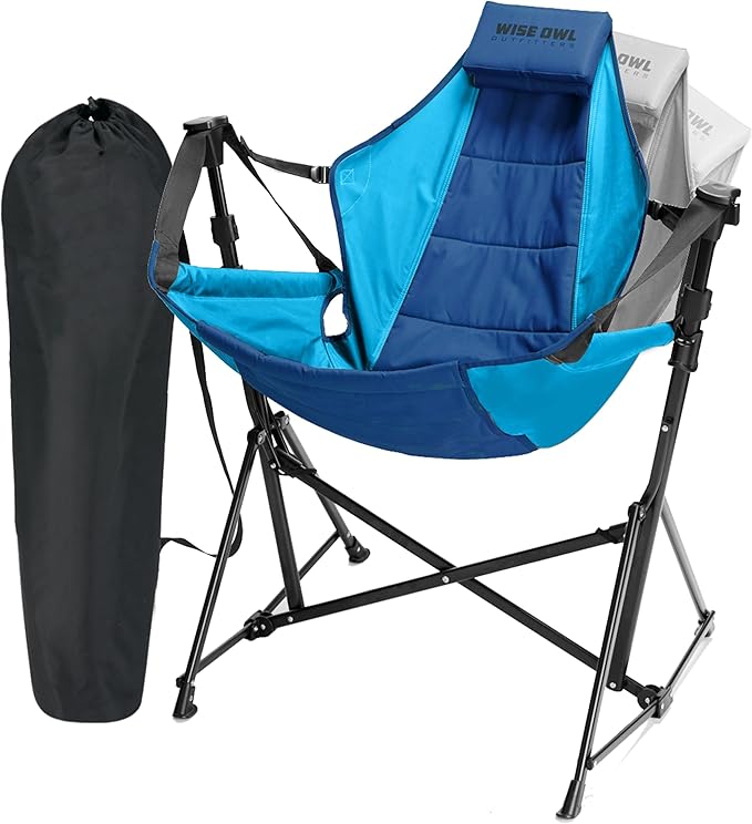 Wise Owl Outfitters Hammock Chair for Adults – Comfortable Portable Folding Rocking Camping Chair with Carry Bag – Great for Lawn Campsite &amp Outdoors