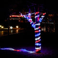 50ft 360 LED Waterproof Rope Lights 110V Connectable Indoor Outdoor Led Rope Lights for Deck Patio Pool Camping Bedroom Decor Landscape Lighting and More (RED+White+Blue)