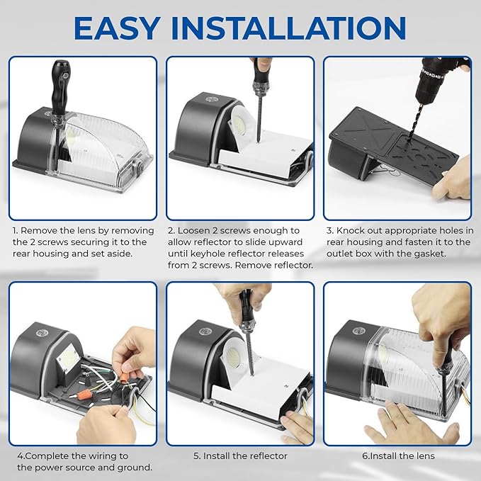 CINOTON 26W LED Wall Pack Light with Dusk to Dawn Sensor 3000LM [100-277Vac] LED Wall Lights IP65 Waterproof Outdoor Security Flood Lighting for Garage Warehouse Garden 5000K-Daylight 4 Pack