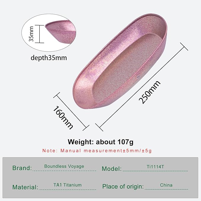 iBasingo Titanium Camping Plates 10 / 9 Lightweight Portable Metal Service Dishes Outdoor indoor Single-layer Durable Bread Dessert Vegetables Fruit Chips Dinnerware (Pink Ti1114T-L)