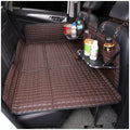 Non-Inflatable Car Mattress for SUV Foldable Leather Back Seat Bed Holds 300kg Brown