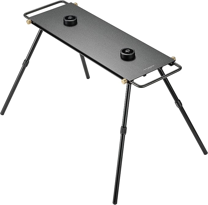 CAMPINGMOON Dual Burner Camping Cooktop Half Size IGT Top Detachable Legs Compact Table Removable Handles Non Slip Feet Outdoor Backpacking Stove Accessory BKZ06-L