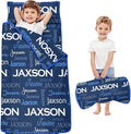 Personalized Name Toddler Nap Mat for Daycare Preschool Kindergarten Customized Kids Sleeping Bag with Pillow and Blanket for Girls Boys Custom Name Monogrammed Nap Mats for Toddlers