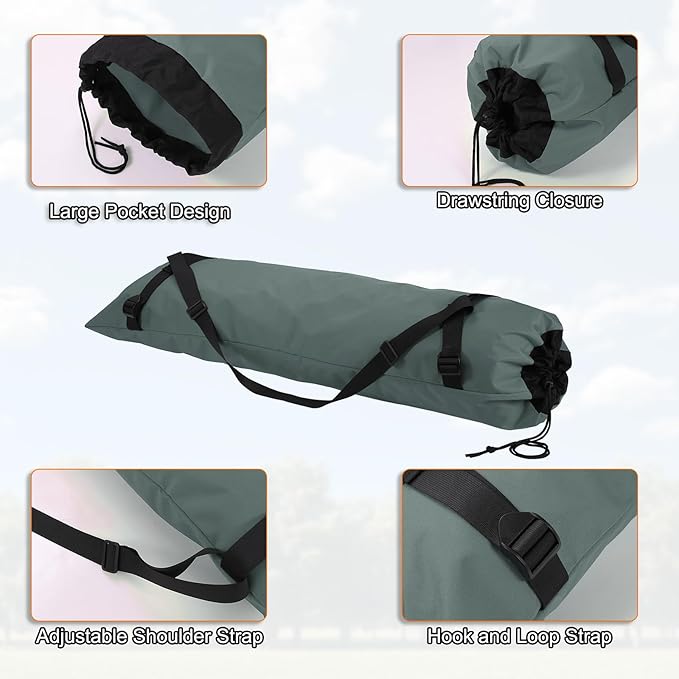 HARFINGTON Camping Chair Replacement Bag 48 Folding Chair Carry Bag Oxford Cloth Storage Tent Bag with Shoulder Strap for Travel Outdoor Camping Sports Gray