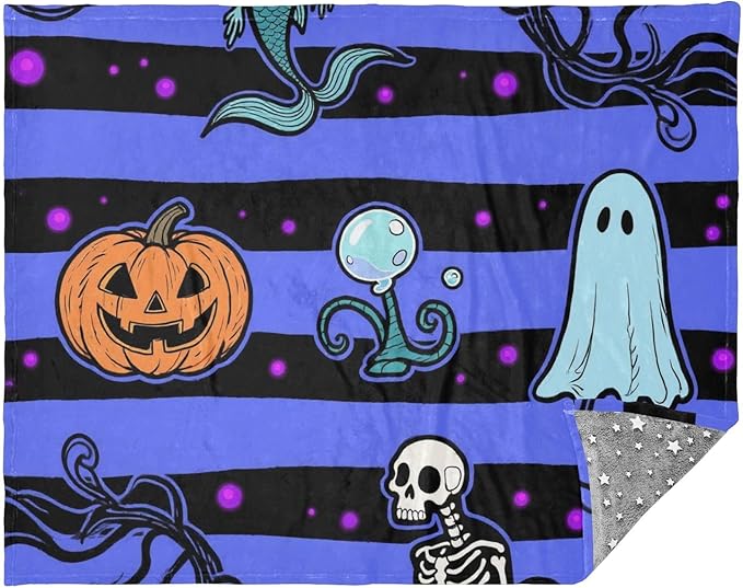 Halloween Mermaid Gothic Soft Cozy Throws for Living Room Couch Throw Blanket Soft for Couch Sofa BedParty 50 x 70