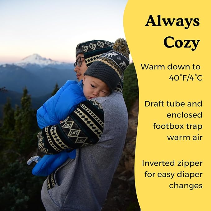 Morrison Outdoors Little Mo 40° Baby Sleeping Bag (6-18 Months) The Camping Sleeping Bag for Babies and Toddlers with Adjustable Open-and-Close Cuffs and Thick Lofty Insulation.