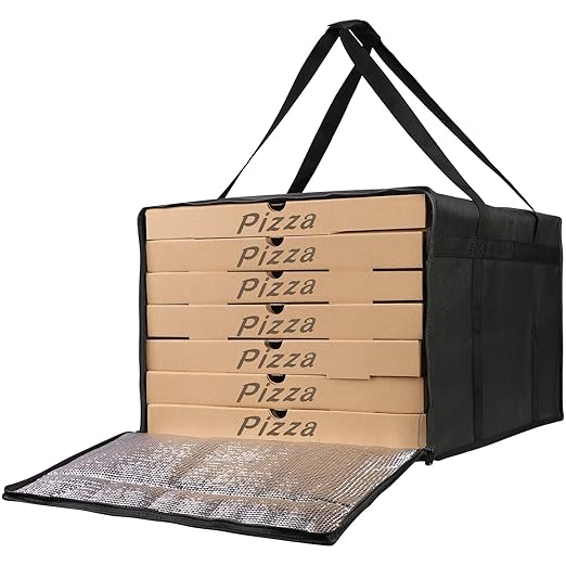 Bodaon Insulated Pizza Delivery Bags 20 x 20 x 14 Insulated Food Delivery Bag for Rideshare Drivers Pizza Pack Pizza Hot Warmer Carrier Food Warmers for Parties Insulation (Black 1Pk)
