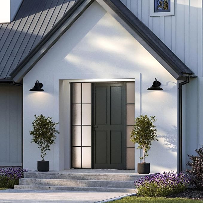 Progress Lighting P5623-31 District Collection 1-Light Farmhouse Outdoor Lantern Light Textured Black 12 W x 10-1/2 H