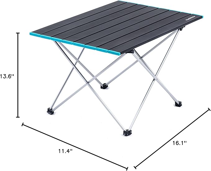 Naturehike FT08 Portable Camping Table Ultralight Aluminum Folding Beach Table with Carry Bag for Outdoor Cooking Picnic Camp Boat Travel