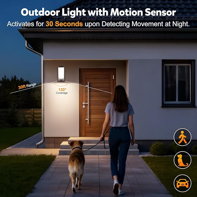 Rechargeable Motion Sensor Light Outdoor 10000mAh Battery Operated Outdoor Light with Remote 3 Modes 3000-6000K Dimmable Timer Waterproof Battery Outdoor Security Light for GarageFencesPatioGarden