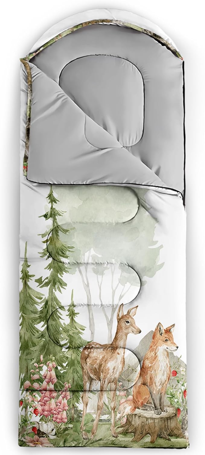 QOOMO Axolotl Cute Camping Sleeping Bags3 Season Warm &amp Cool WeatherLightweightWaterproof Sleeping Bags for Adults &amp KidsTravelingand Outdoors