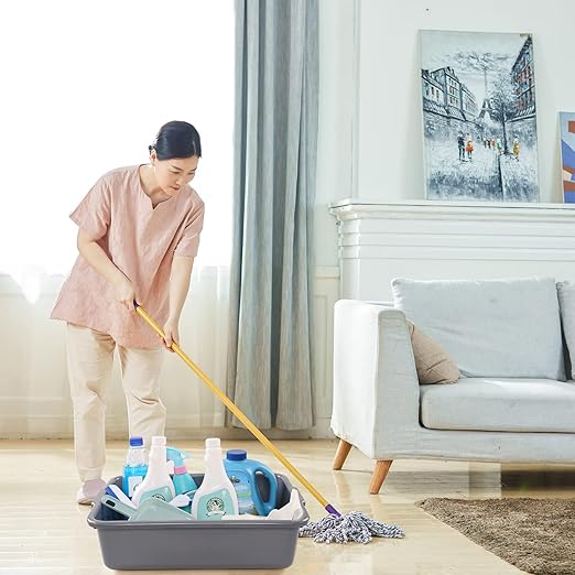 13 L Plastic Commercial Bus Tubs Grey Plastic Dishwashing Tub 4 Packs