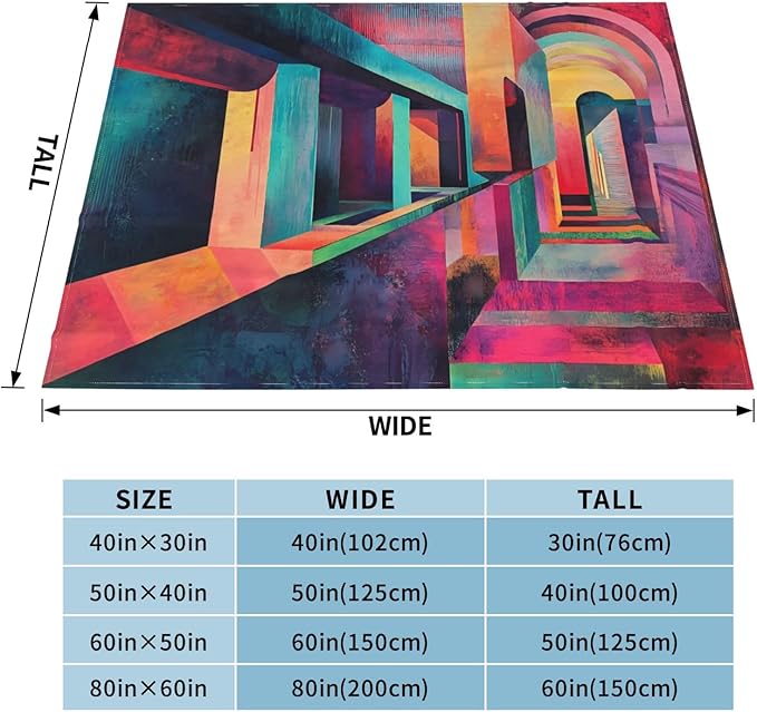 Grid Corridor Soft Fleece Blanket 60 * 50 inch Soft Sofa Blanket Suitable for Sofa Camping Travel Night Cover Blanket