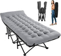 JEAREY Camping Cot for Sleeping 28 Extra Wide Heavy-Duty 1200D Oxford Foliding Cots for Adults Portable with Mattress Carry Bag for Guest Travel Hiking Light Gray