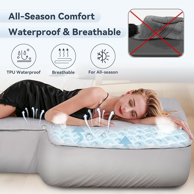 Full Sheets for Car Bed Air Mattress Car Air Mattress Sheets for Car SUV Mattress Dirt Resistant Ultra Soft TPU Waterproof (Grey)