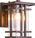 Retro Outdoor Wall Light Oil Rubbed Bronze Outside Wall Lamp with Seeded Glass Shade 10H Exterior Light Fixtures Wall Mount IP65 Waterproof Outdoor Porch House Lighting Exterior Wall Sconces E26