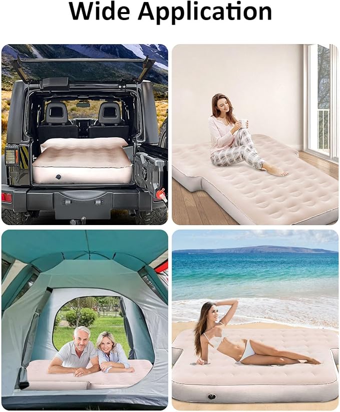 MIROZO Air Mattress Camping Bed 10inch Ultra Thick for SUV Air Mattress for Jeep JK JL JKU JLU Unlimited 4 Door Ford Bronco 2021 2022 Subaru Forester 1998-2023 Toyota 4runner（Beige）