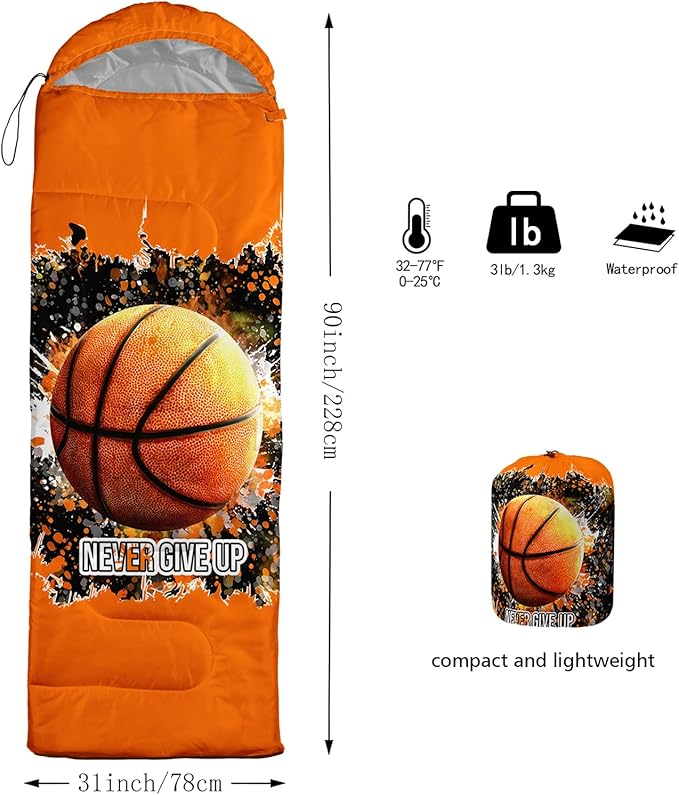 QOOMO Camping Sleeping Bags3 Season Warm &amp Cool WeatherLightweightWaterproof Sleeping Bags for Adults &amp KidsTravelingand OutdoorsCamping Gear Equipment