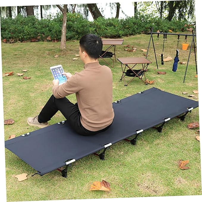 VANZACK Portable Folding Camping Cot with Stable Frame Heavy Duty Design for Outdoor Use Easy to Setup Guest Bed for Adults and Teens for Beach Hiking and Travel