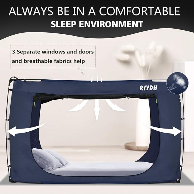 Bed Tent Bed Canopy King Size Tents for Adult and Kids- Original Design Portable Dream Tent Indoor Sleeping Tents 80% Blackout with 3 Doors Breathable Big
