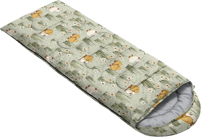 AILONEN Cartoon Camping Sleeping Bag for Boys Girls AdultsLightweight &amp Waterproof3 Season Warm &amp Cold WeatherPortablePrinted Sleeping BagTravelingCampingHiking