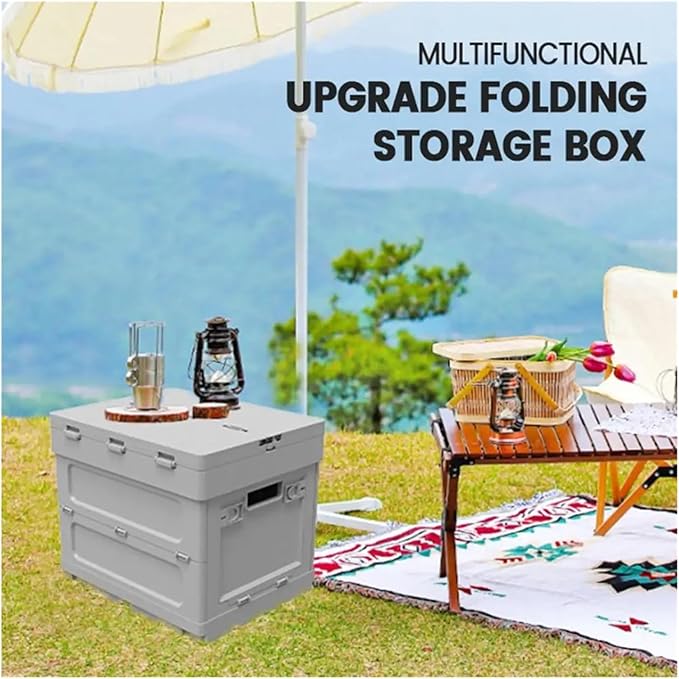 Folding Table with Storage Container Portable Folding Table with Storage Capacity for Outdoor