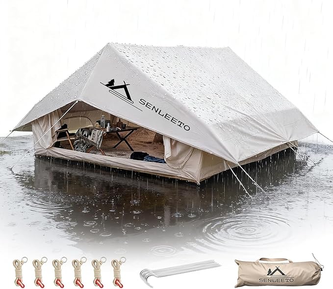 SENLEETO 10' x 8' Camping Tent Tarp Fits for 6/8 People 4 Season UV ProtectionPU 3000mm Waterproof Multifunctional Ultralight Shelter Awning Sunshade Portable for Traveling Hiking Outdoors