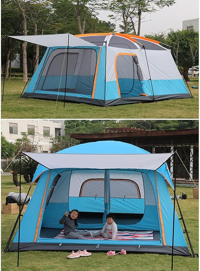 Outdoor Tent Camping Tent 6 Person Family Tents for Camping Waterproof Tent with Living Room and Separate Rooms 4 Season Tents Big Family Shelter