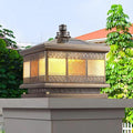 All Copper Steel Glass Outdoor Post lights Waterproof Pillar Light Vintage Patio Lawn Column Lampoutdoor column lightsDeck Lights Lantern Fence Lamp Fixture E26 Base (Flower glass 16X16IN)