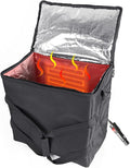 Insulated Heated Delivery Bag with Handle - Portable Microwave Food Warmer Collapsable Grocery Boxes - Picnic Lunch Pizza Container for Food Transport