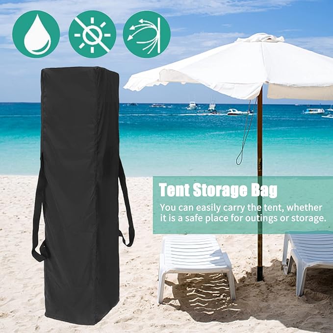Tent Storage Bag - Waterproof Tent Storage Bag Replacement Folding Canopy Carry Bag with 2 Side Handles Black