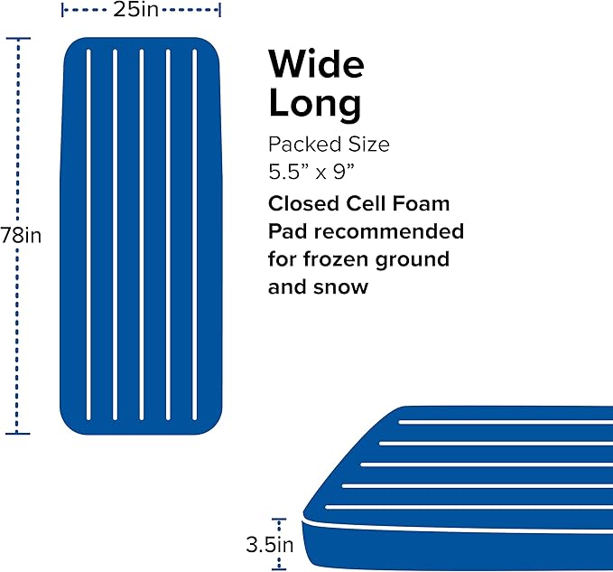 Big Agnes Divide - Lightweight Compact Air Chamber Sleeping Pad Wide Long Warm Olive