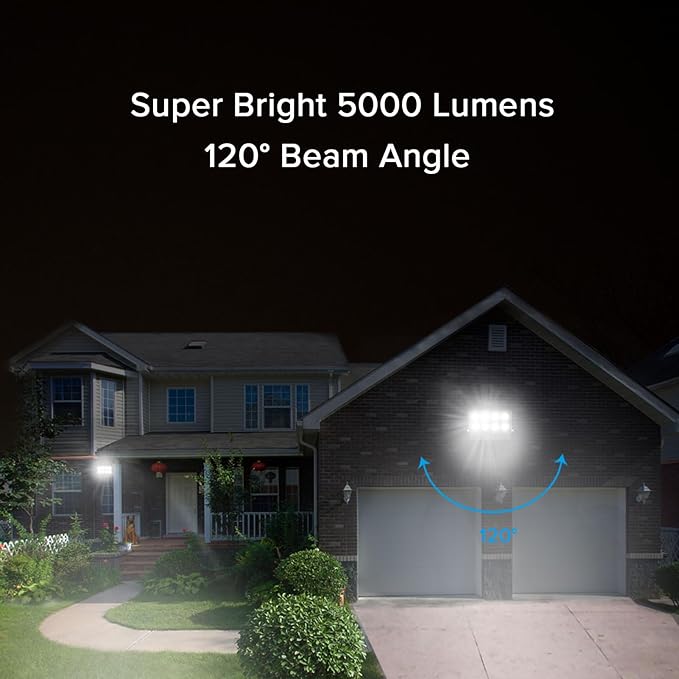 SANSI Outdoor LED Flood Light 350W Equiv. 5000lm Super Bright Security Light LED Work Light 5700K Daylight White IP66 Waterproof Outdoor Lamp Exterior Wall Light for Yard Garage Porch 90-264V