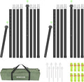 KOMCLUB Tarp Poles Telescoping Tent Poles Replacement Canopy Adjustable Aluminum Rods Camping Accessories Heavy Duty Pole Thicker Lightweight for Hiking Awning Backpacking+Tent Stakes+Reflective Ropes