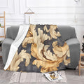 Golden Curling Grass Soft Fleece Blanket 60 * 50 inch Soft Sofa Blanket Suitable for Sofa Camping Travel Night Cover Blanket