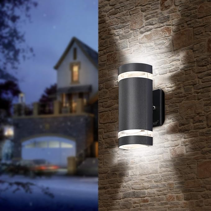 LED 4 Pack Semi Cylinder Up and Down Lights Outdoor Wall LightBody in Aluminum Waterproof Outdoor Wall Lamps3000k 5W with Certificate ETL…