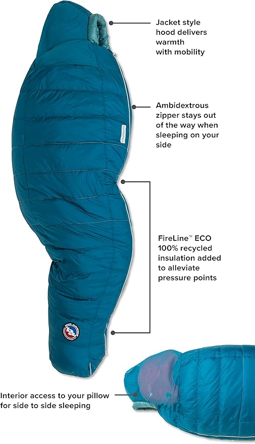 Big Agnes Womens Sidewinder SL 650 DownTek Sleeping Bag