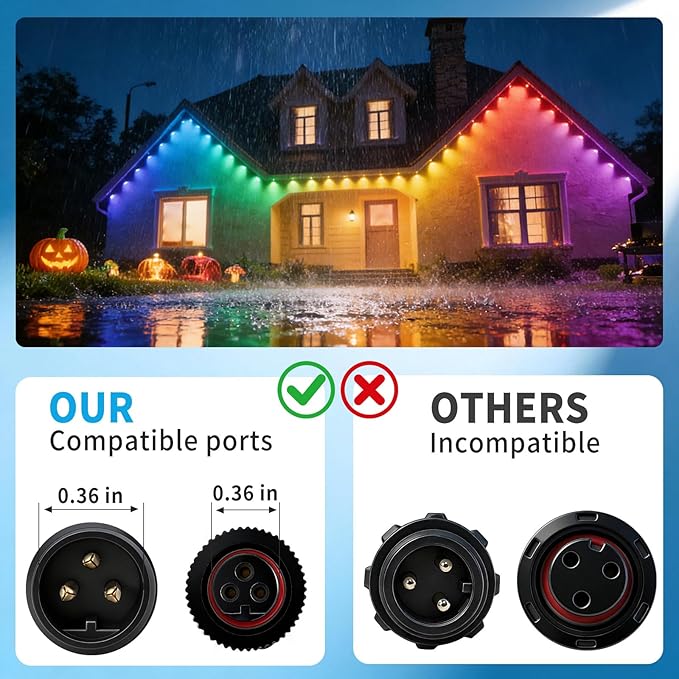 Signal Booster Driver Module for Govee Permanent Outdoor Lights Pro Compatible with H706A/H706B/H706C IP68 Waterproof 200ft Extension Plug-and-Play for Outdoor Holiday/Garden Lighting (Black)