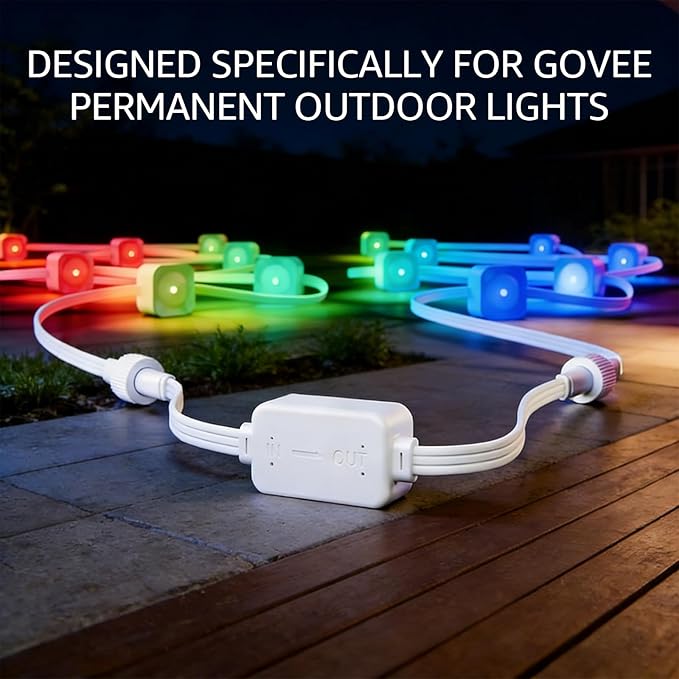Driver Module Signal Booster for Govee Permanent Outdoor Lights Pro 100ft 150ft 200ft Compatible Only with Govee H706A H706B H706CVoltage Transformer Supports Up to 200 Feet