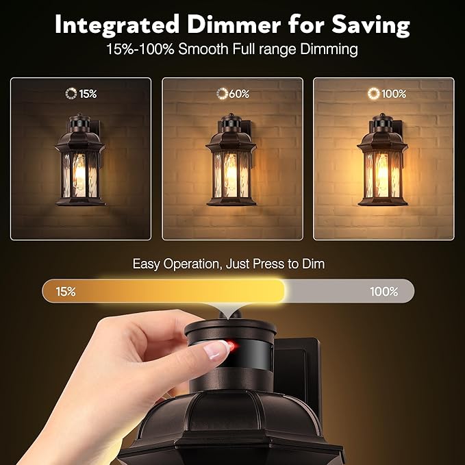 VIANIS Motion Sensor Outdoor Garage Lighting Fixtures Farmhouse Oil Rubbed Bronze Exterior Wall Light Wall Mount for House Anti-Rust Waterproof Outdoor Sconce Lights for Front Porch Patio