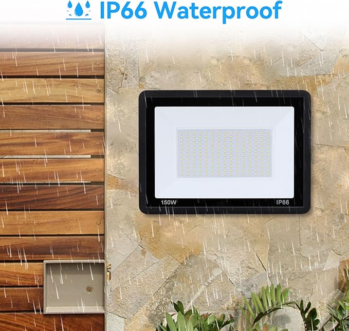 4Pack-250W LED Flood Light Outdoor27500lm LED Work Light with 6FT US PlugIP66 Waterproof Exterior Security Lights6000K Daylight White Outside Floodlights Slim design for Playground Yard Stadium